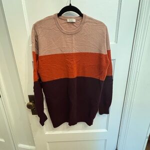 Equipment Cashmere Crewneck Sweater - Tan, Orange, and Purple